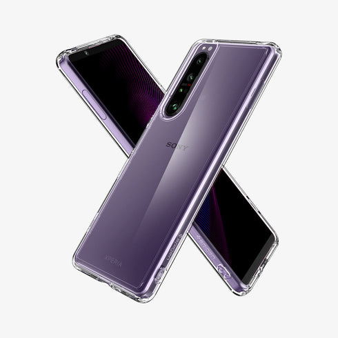 ACS03130 - Sony Xperia 10 III Case Ultra Hybrid in crystal clear showing the back